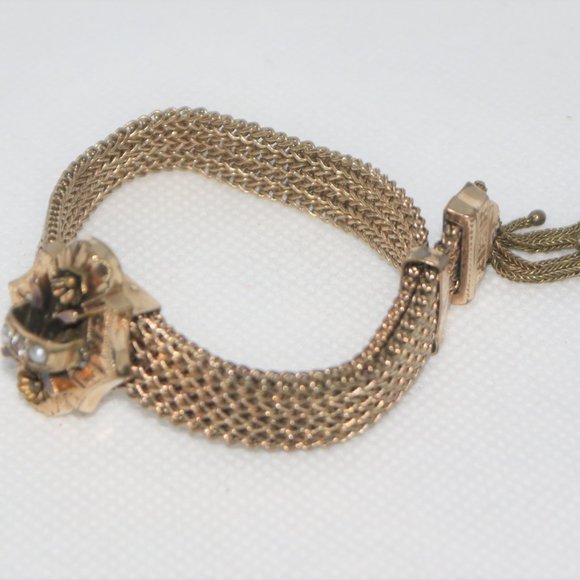 Antique Victorian GF Mesh Slider Bracelet - Picture 11 of 16